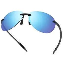 Produktbild: Randlose polarisierte Sport-Sonnenbrille für Männer Frauen Fahren Radfahren Laufen Angeln Golf UV-Schutz Sonnenbrille Mode Unisex Shades Retro-Brille Anti-Glare Classic Mirror Lens Eyewear