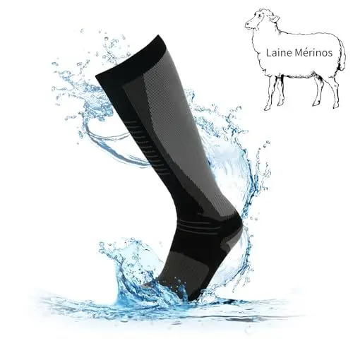 Produktbild: RANDY SUN Wasserdichte Socken Herren Damen, Wasserfeste socken Atmungsaktiv Kältebeständig, Outdoor Wassersport Fahrrad Wandern Trail Rudern Skifahren Radfahren Wandern Golf 1 Paar