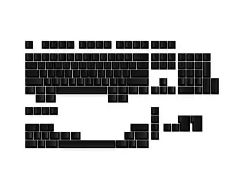 Produktbild: Ranked Leeres Premium-Tastenkappen-Set | 1,4 mm Dickes PBT | Cherry-Profil für Mechanische Tastatur (Schwarz, 139 Tasten)