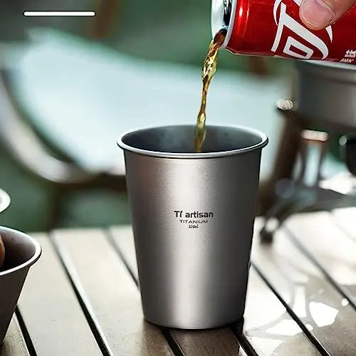 Produktbild: RANRAO 1 x tragbarer -Tasse, leicht, 320 ml, , Bierbecher, Wasser, Saft, Tee, Tasse, Camping, Kochgeschirr, Tasse für Zuhause, Camping, Wandern