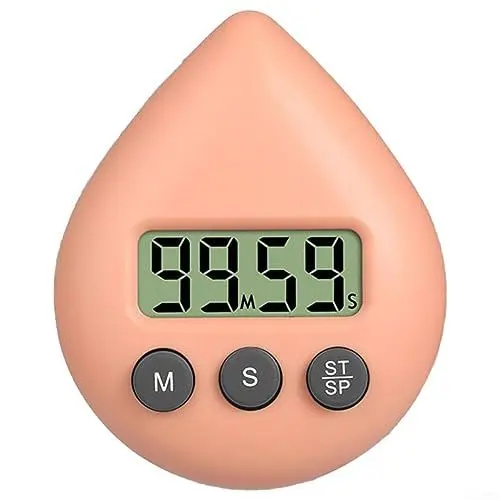 Produktbild: RANRAO Digitaler Dusch-Timer, dreifarbig, spritzwassergeschützt, energiesparend, digitaler Timer, wasserdicht, magnetisch, Küchentimer, Kochtimer