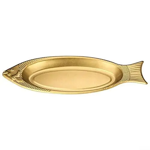 Produktbild: RANRAO Edelstahl Fischförmige Schale, Metall Speiseteller, Edelstahl Speiseteller Restaurant Servierplatte Dampfender Fischteller für Zuhause Küche