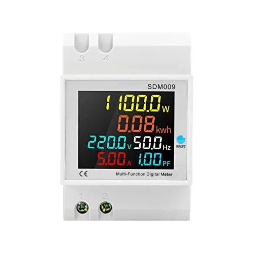 Produktbild: RANRAO Einspeisezähler Solar Stromzähler Hutschiene, 6 in1 Digitaler Energiezähler AC40-300V 100A Wechselstromzähler KWh Zähler Amperemeter Voltmeter für Zwischenzähler, Geeignet für Balkonkraftwerk