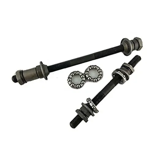 Produktbild: RANRAO Fahrradnabe Achse Mountainbike Hohlnabenwelle Fahrrad Schnellspanner Stahlnabe Achse Fahrradzubehör, Fahrradachsen Hinterachse Set 108mm 145mm mit 1/4, 3/16 Kugeln