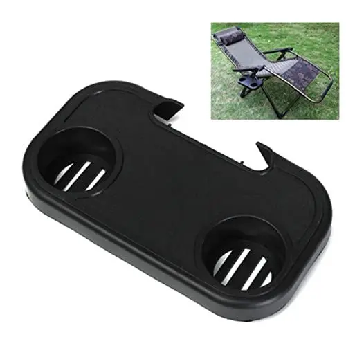 Produktbild: RANRAO Gartenstühle Getränke Halter Tablett, für Terrasse Balkonmöbel Klappstuhl und Freibad Pool Strandkorb Oder Camping Liegestuhl klappbar und Teich Gartenliege