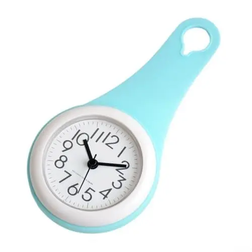 Produktbild: Leise Wanduhr, digitale Küchenuhr, Badezimmer, wasserdicht, klein, digital, leise Duschuhr mit Saugnapf, leise Heimdekoration, leise Wanduhr, digitale Uhren (Cyan)
