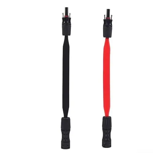 Produktbild: RANRAO Solarpanel-Kabel, 1 Paar kompatible Solarkabel-Flügelbuchse, flexibel, flach, mit Stecker und Kupplung für Solargeneratoren, Photovoltaikanlagen