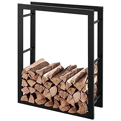 Produktbild: RANSENERS Kaminholzregal 110x27x150cm (Mehr Größe Optional) - Metall Brennholzregal Feuerholzregal Stapelhilfe Innen und Aussen