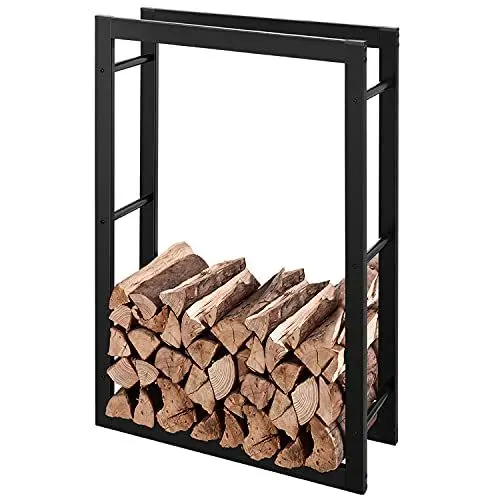 Produktbild: RANSENERS Kaminholzregal 80x27x150cm (Mehr Größe Optional) - Metall Brennholzregal Feuerholzregal Stapelhilfe Innen und Aussen