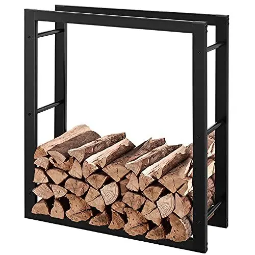 Produktbild: RANSENERS Kaminholzregal 130x27x150cm (Mehr Größe Optional) - Metall Brennholzregal Feuerholzregal Stapelhilfe Innen und Aussen