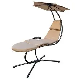 Produktbild: RANSENERS Schwebeliege mit Verstellbarem Sonnendach und 195x68cm Großzügige Liegefläche - Bequeme Schaukelliege Pure Entspannung im Garten