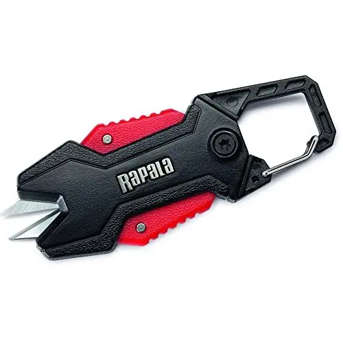 Produktbild: Rapala Unisex-Adult Anglerschere RCD Retractable Line Scissors-Angelzubehör-Für alle Angelschnüre-Präzise Schnitte-Inklusive Karabiner Schere, Schwarz/Rot, Einzigartig