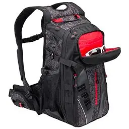 Produktbild: Rapala Unisex-Adult Rucksack zum Angeln Urban Back Pack-25L Angeltasche-Verstellbare Gurte-Angelrucksack mit Rutenhalter und Abnehmbarem Bauchgurt-viele Fächer Tasche, Tarnfarben Schwarz, Einzigartig