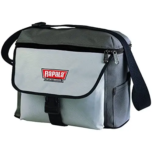 Produktbild: Rapala - Angeltasche mit Staufächern Sportsman’s 12 Shoulder Bag - 12L Angelkoffer - Flexibel und Geräumig - Mehrere Steckfächer für Angelzubehör - Verstellbarer Schultergurt - Grau/Schwarz