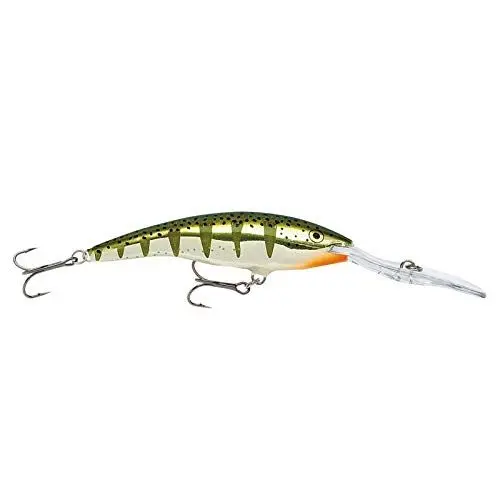 Produktbild: Rapala - Deep Tail Dancer Angelköder - Angelzubehör aus Balsaholz - Stabile Tauchschaufel - Süßwasser Spinnköder - Lauftiefe 9m - Fischköder 11cm, 22g - Hergestellt in Estland - Flash Yellow Perch