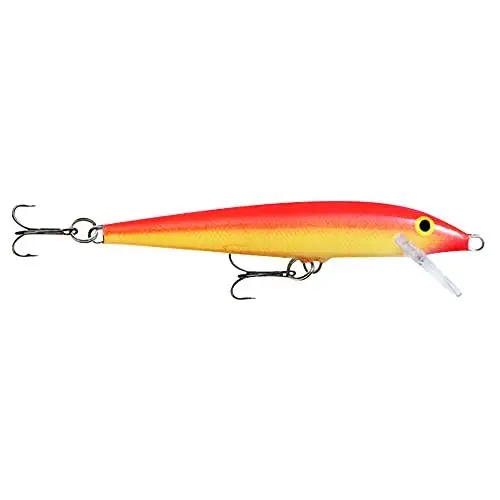 Produktbild: Rapala - Original Floater Angelköder - Angelzubehör aus Balsaholz - Süßwasser Spinnköder - Lauftiefe 1.2-1.8m - Fischköder 11cm, 6g - Hergestellt in Estland - Gold Fluorescent Red