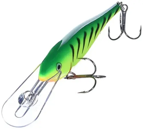 Produktbild: Rapala - Shad Rap Angelköder - Angelzubehör mit Balsa-Konstruktion - Süßwasser Spinnköder - Lauftiefe 2.4-4.5m - Fischköder 9cm, 15g - Hergestellt in Estland - Firetiger