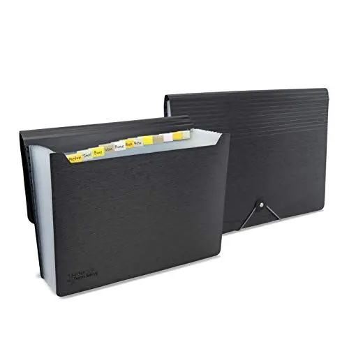 Produktbild: Rapesco 1638 13-Teiliger Fächermappe mit Antibakteriellem Schutz, A4, Schwarz