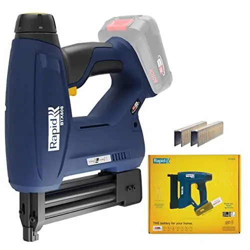 Produktbild: Rapid BTX606 18V P4A Tackerpistole, kabelloser Akku-Tacker mit LED-Licht, für hartes und weiches Holz, Akku nicht enthalten (5001505)