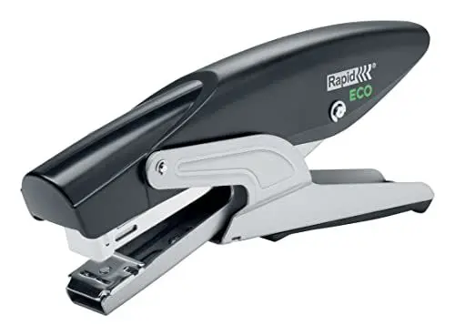 Produktbild: Rapid ECO Tacker, kompaktes und verstellbares Amboss-Heftgerät aus recyceltem Kunststoff, für zu Hause, Büro oder Schule, Teil der ECO-Reihe, schwarz, 24812500