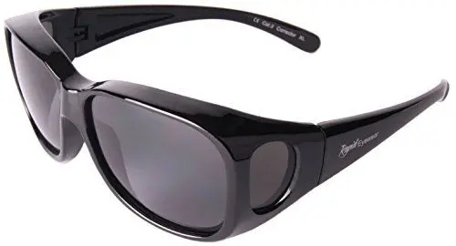 Produktbild: Rapid Eyewear Damen und Herren Schwarz Polarisierte Medium/groß ÜBERBRILLE Das Passen Über Brillen. Sonnenüberbrille für Fahrrad, Angeln, Sport etc. UV400 Schutz