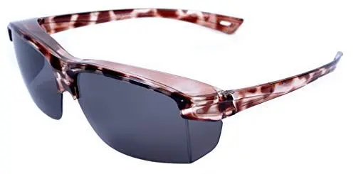 Produktbild: Rapid Eyewear ‘Vogue’ Schildpatt Polarisierte SONNENÜBERBRILLE für Damen. Überzieh Sonnenbrille für Brillenträger. Ideale Autobrille & Radbrille. UV400 Schutz. Überziehbrille