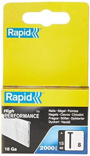 Produktbild: Rapid Nägel Typ 8, 15mm Stauchkopfnägel 18Ga, 2.000 Stück, für Tacker, Druckluftnagler und Elektronagler