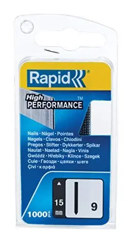 Produktbild: Rapid Stifte Typ 9, 15mm nägel ohne kopf, 1.000 Stk., für tacker, druckluftnagler und elektronagler