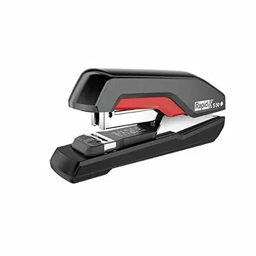 Produktbild: Rapid Tacker, 50 Blatt Kapazität, Flachheftgerät, Schwarz/Rot, Ergonomisch, Kunststoff, S50, 5000544