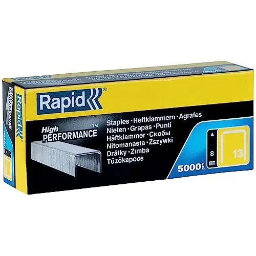 Produktbild: Rapid Tackerklammern Typ 13, 8mm Klammern, 5.000 Stk. Grosspackung, Feindrahtklammern für Holz und Leinwand