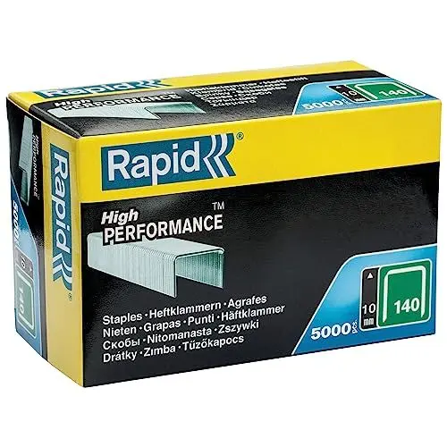 Produktbild: Rapid Tackerklammern Typ 140, 10mm Klammern, 5000 Stk Großpackung, Flachdrahtklammern für Holz und Folien
