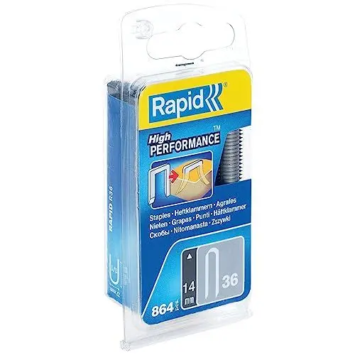 Produktbild: Rapid Tackerklammern Typ 36, 14mm Klammern, 864 Stk., mit runden Rücken für kabel bis zu 6mm