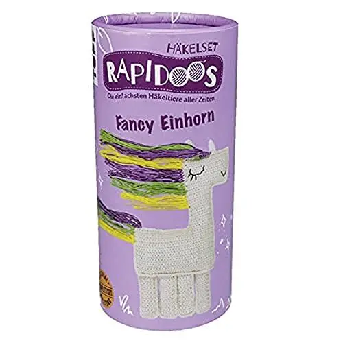 Produktbild: Rapidoos Häkelset Fancy Einhorn: Die einfachsten Häkeltiere aller Zeiten. Anleitung und Material für ein cooles Einhorn zum Selberhäkeln