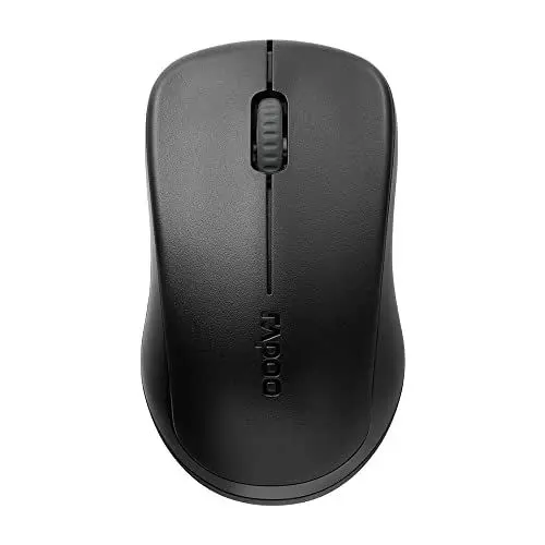 Produktbild: Rapoo 1620 kabellose Maus wireless Mouse 2.4 GHz Computermaus 1000 DPI Sensor 9 Monate Batterielaufzeit ergonomisch für PC & Mac schwarz, Regulär