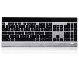 Produktbild: Rapoo E9270P kabellose Tastatur wireless Keyboard ultraflaches 4 mm Tastaturdesign aus Edelstahl und Aluminium 9 Monate Batterielaufzeit DE-Layout QWERTZ PC & Mac - schwarz/silber