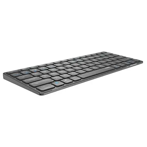 Produktbild: Rapoo E9600M kabellose Tastatur wireless Keyboard flaches Aluminium Design umweltfreundlicher wiederaufladbarer Akku DE-Layout QWERTZ PC & Mac - dark grey