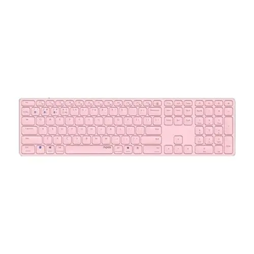 Produktbild: Rapoo E9800M kabellose Tastatur Wireless Keyboard wiederaufladbarer Akku flaches Aluminium Design DE-Layout QWERTZ PC & Mac - lila