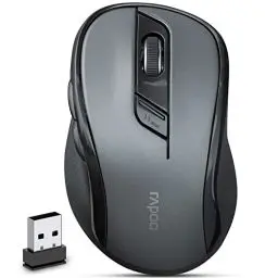 Produktbild: Rapoo M500 Silent kabellose Maus wireless Mouse 1600 DPI Sensor 12 Monate Batterielaufzeit leise Tasten ergonomisch für Rechtshänder PC & Mac - schwarz