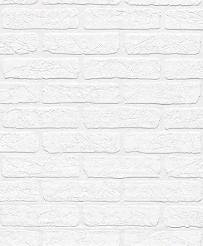 Produktbild: Rasch Tapete 150100 - Vliestapete mit Stein-Optik zum Überstreichen aus der Kollektion Wallton - 10,05m x 0,53m (LxB)