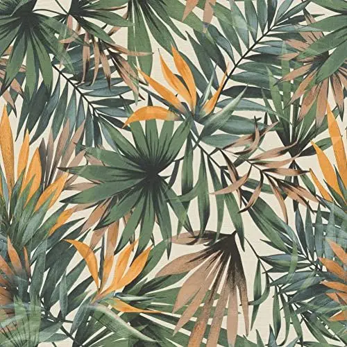 Produktbild: Rasch Tapete 465211 - Vliestapete mit Dschungel-Motiv und Palmen in Grün und Gelb aus der freundin Home Collecion - 10,05m x 0,53m (LxB)