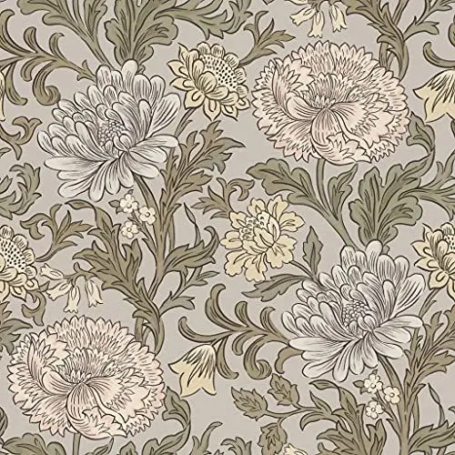 Produktbild: Rasch Tapeten 553123 - Bunte Vliestapete aus der Kollektion Salisbury mit Blüten Motiv in unterschiedlichen Farben auf Hellgrauem Hintergrund mit leichter Struktur – 10,05m x 53cm (L x B)