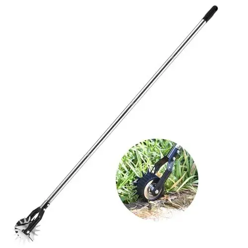 Produktbild: Rasenkantenschneider mit 4 Spleißstange,Bodenhacke Edelstahl Arbeitsbreite: 20 cm - Arbeitstiefe: 8 cm,Verstellbarer Griff Die Gesamtlänge kann 68,5 Zoll erreichen.