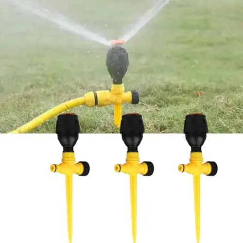 Produktbild: Rasensprenger 360° Drehbarer Bewässerungssystem 3 Stück, Gartensprenger Garten Sprinkler, Wassersprenger Einstellbar Automatische Bewässerungssystem für Garten Rasen Pflanzen