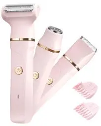 Produktbild: Rasierer Damen,3-In-1 Intimrasierer für Frauen,Gesichtshaarentferner für Frauen,Damenrasierer Elektrisch für Beine, Arme, Achseln und Bikinizone,Wiederaufladbarer Ipx7 Wasserdicht Trimmer Damen, Rosa