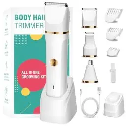 Produktbild: Rasierer Damen, 3-in-1 Damenrasierer Elektrisch für Körper, Scham und Nase, Intimrasierer für Frauen IPX7 was serdicht, Nass- und Trockengebrauch, Wiederaufladbarer Trimmer Damen mit USB-Ladestati