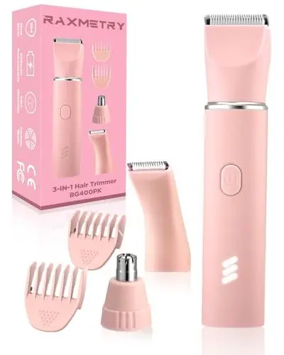 Produktbild: Rasierer Damen Elektrischer, Intimrasierer für Frauen, Rasierer Damen Intimbereich, Damenrasierer Elektrisch, Trimmer Damen, Aufladbar, Wasserdicht für nass und trocken, Rosa