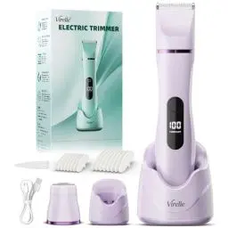 Produktbild: Rasierer Damen Intimbereich All-In-One Wasserdicht - Intimrasierer für Frauen (Gesicht, Arme & Körper) Damenrasierer Elektrisch Bikini Trimmer mit LED-Display, USB-Ladestation, Geburtstagsgeschenke