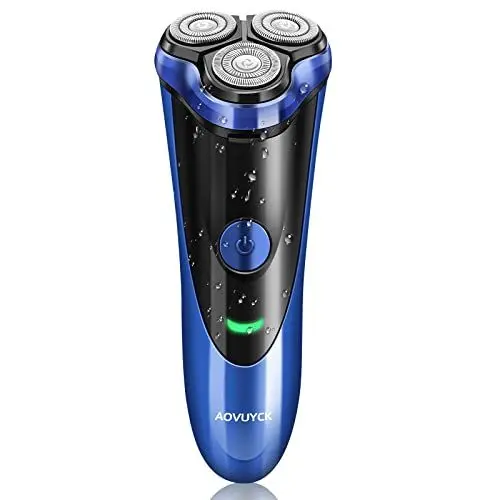 Produktbild: Rasierer Herren Elektrisch, Rechargeable Rasierer Herren Elektrischer, Wasserdichter Nasser und Trockener, Kabelloser Herren-Bartschneider mit LED, Rotierenden 3D-Köpfen, Schutzhülle und Bürste