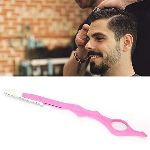 Produktbild: Rasiermesser, Edelstahl Rasiermesser Herren, Haar Styling Rasiermesser Haarausdünnungsmesser, Zum Ausdünnen Von Pony, Rasieren, Haare Schneiden(Rosa)