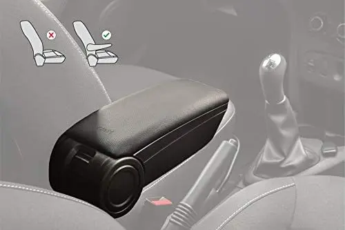 Produktbild: Rati Armster 3 Armlehne sitzmontage kompatibel für OPEL MOKKA X/MOKKA 2012-2020 (vegan Leder, Schwarz) mit Original-Ellbogenstütze
